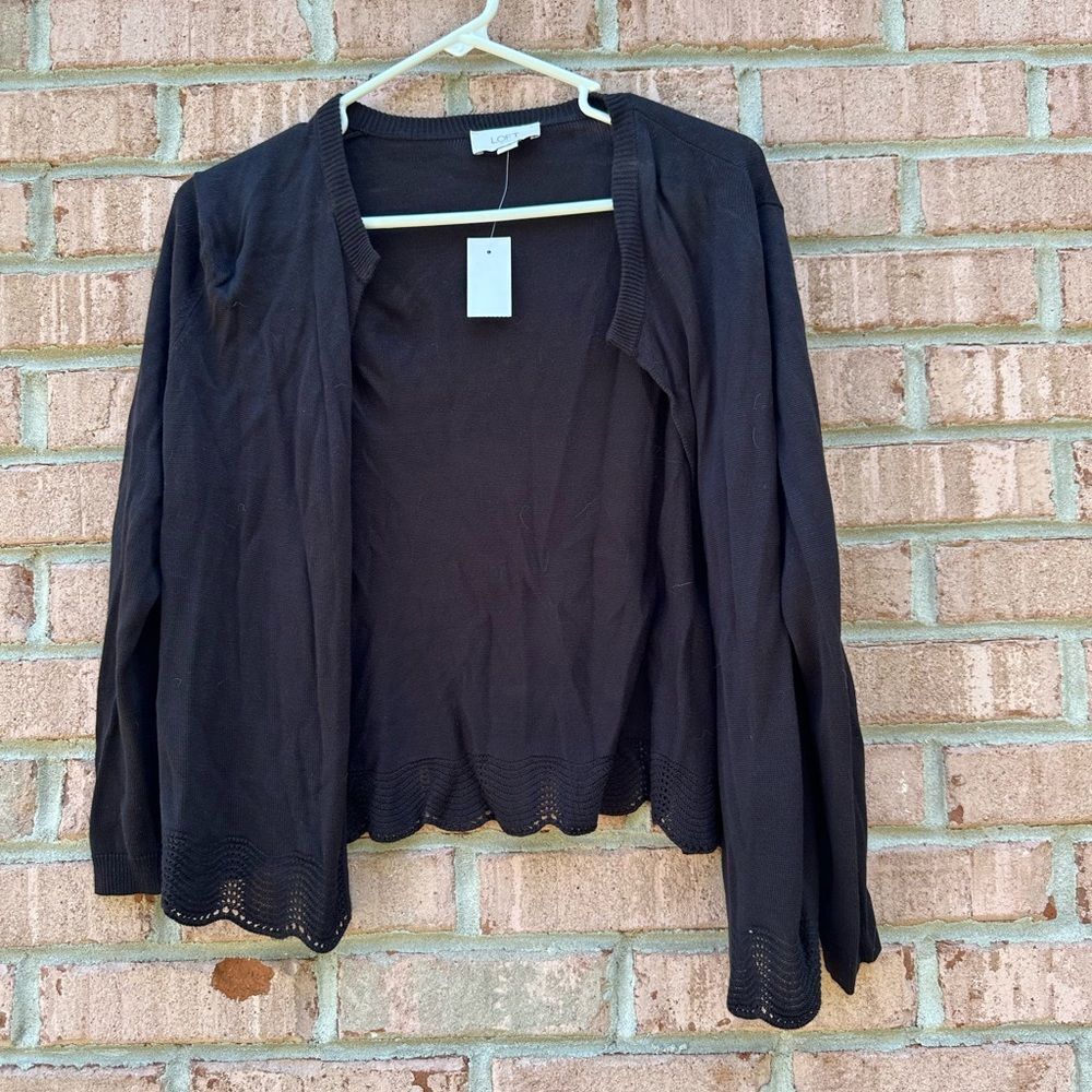 Black Open Front Cardigan